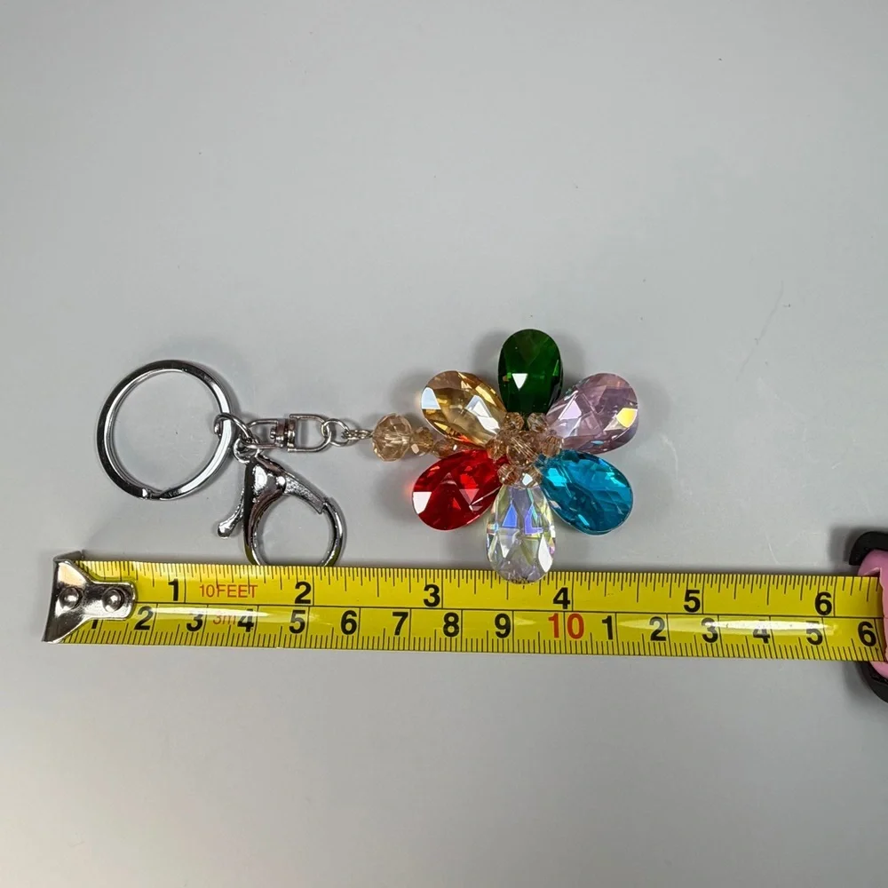 Sparkling Multicolored Crystal Flower Keychain/Bag Charm